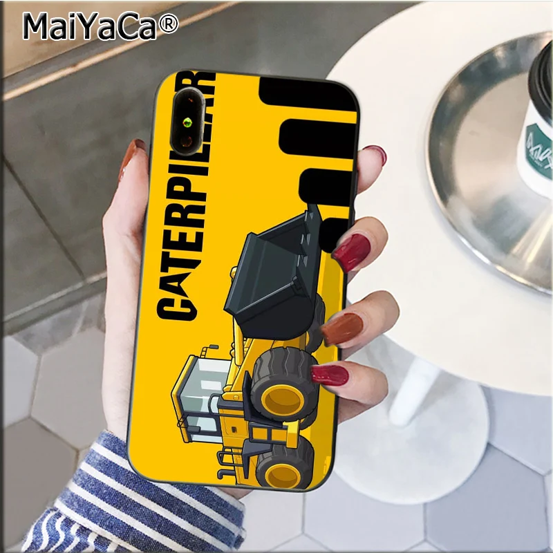 MaiYaCa Caterpillar logo. Black Soft Shell Phone Cover for Apple iPhone 8 7 6 6S Plus X XS MAX 5 5S SE XR Cellphones