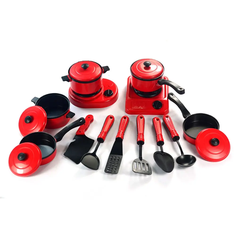 

13 pcs Simulation Kitchen Cooking Set Role Pretend Play Plastic Tableware Cookware Toys Children Gift Educational Toy