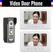 7 inch color lcd Screen video door phone intercom doorbell System video intercom interphone kit 2 monitor 1 Door Camera