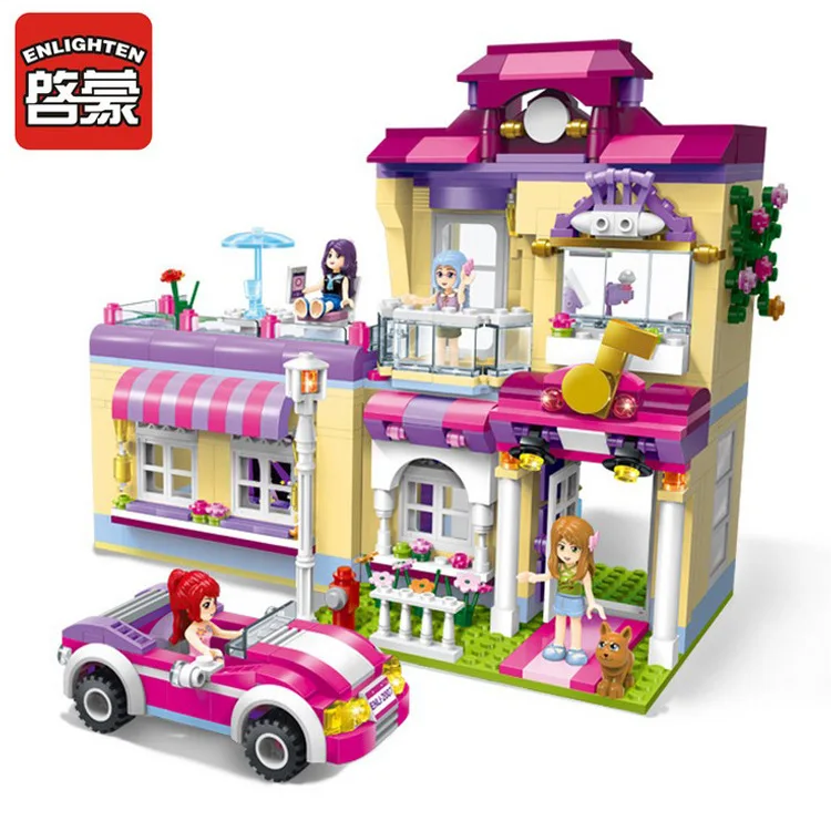 Enlighten 2007 729pcs Building Block Girls Friends Star Training Center 4 Figures Educational Bricks Toy For
