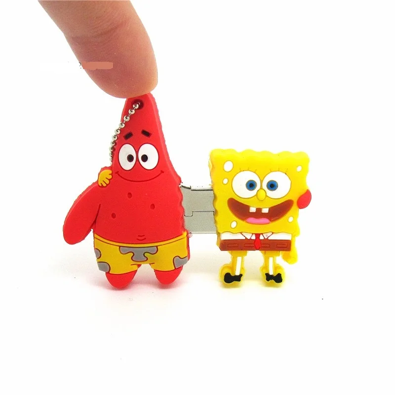 

cute Spongebob Patrick best friend usb flash drive disk memory stick 16gb 32gb pendrive Pen drive personalizado mini gift 4 8gb