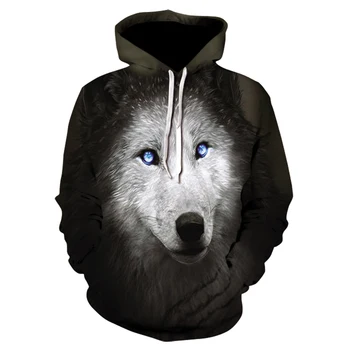

2019 3D Men Wolf Hoodies Brand Sweatshirts Drop Ship Pullover Fashion Casual Hoodie Animal Hot Sale Spring Tracksuits