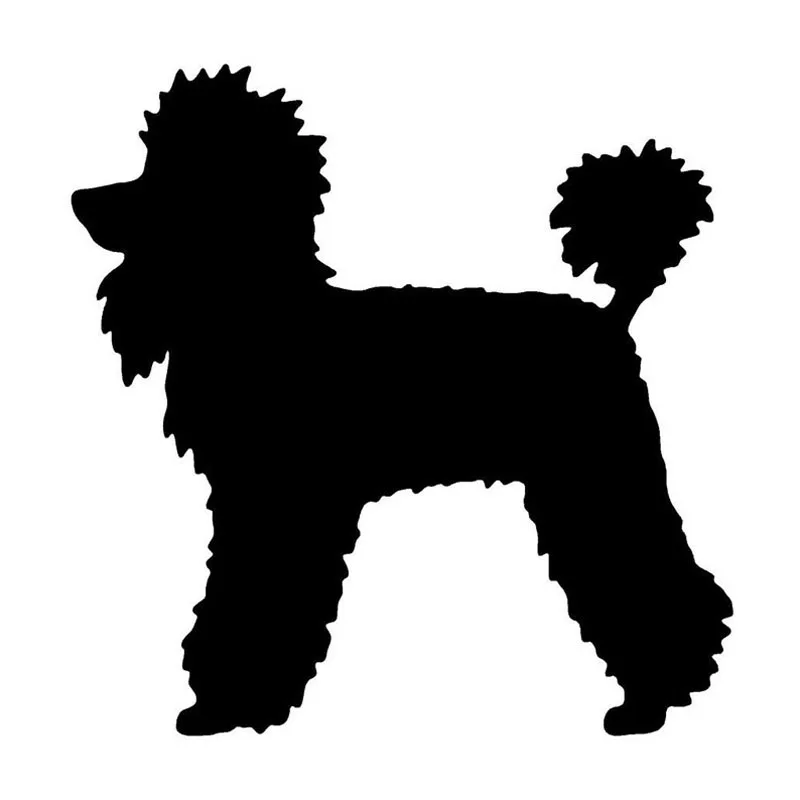 

12.4*12.7CM Poodle Dog Car Stickers Cute Vinyl Decal Car Styling Truck Decoration Black/Silver S1-0853