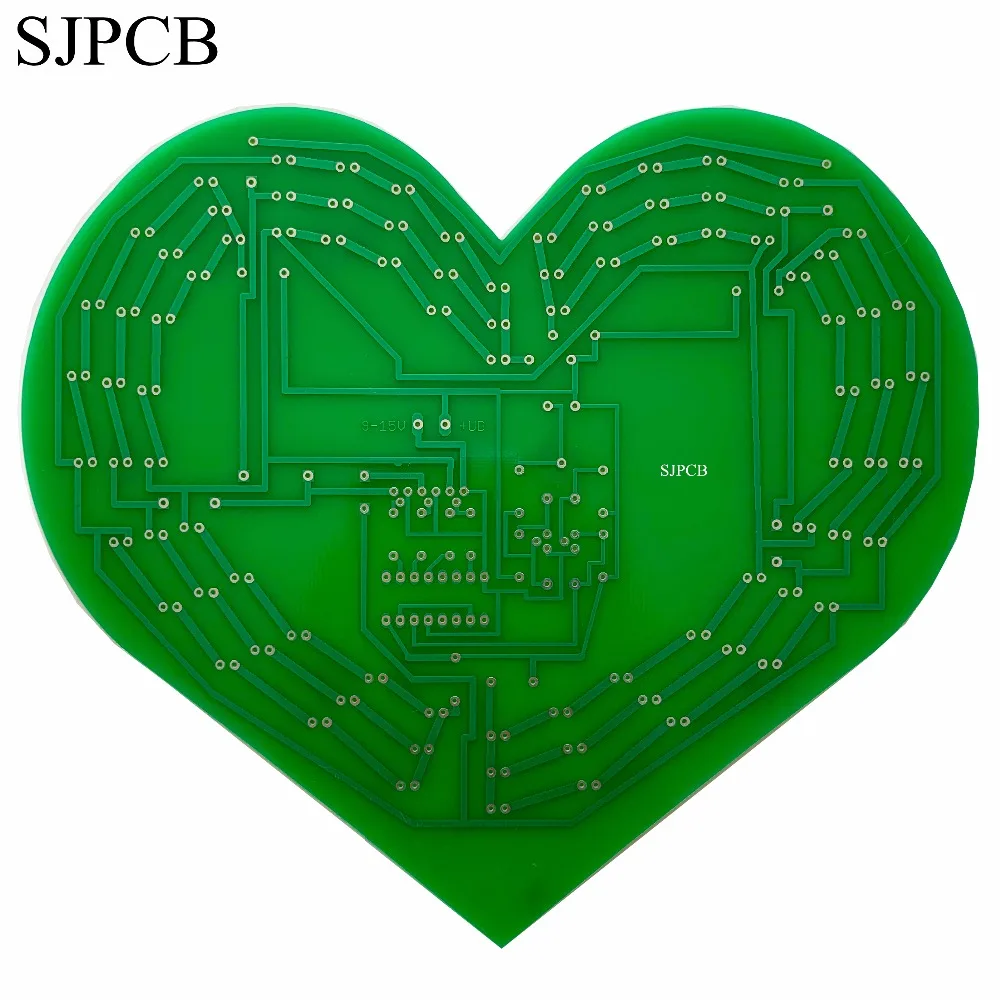 SJPCB PCB прототип односторонний 1 слой изготовление в форме сердца освещение светодиодный щит