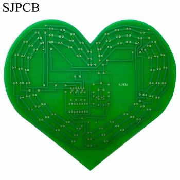 

SJPCB PCB Prototype Single Sided 1 layer Fabrication Heart Shape Lighting LED Board