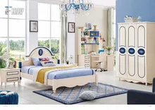 JLMF3318 Modern children bedroom furniture set queen size children bed wardrobe study desk bedside table furniture set