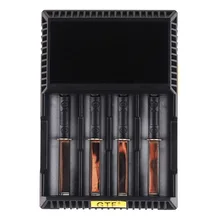 100% Original GTF D4 LCD Carregador de Bateria Inteligente Carregador Li-ion 18650 14500 26650 AAA AA 12 V Carregador de Bateria