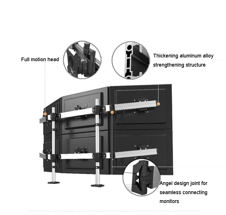 Алюминий рамка алюминиевого сплава 6 Экран монитор держатель зажим для крепления к столу втулка бесшовные Full Motion TV крепления MP260C-2