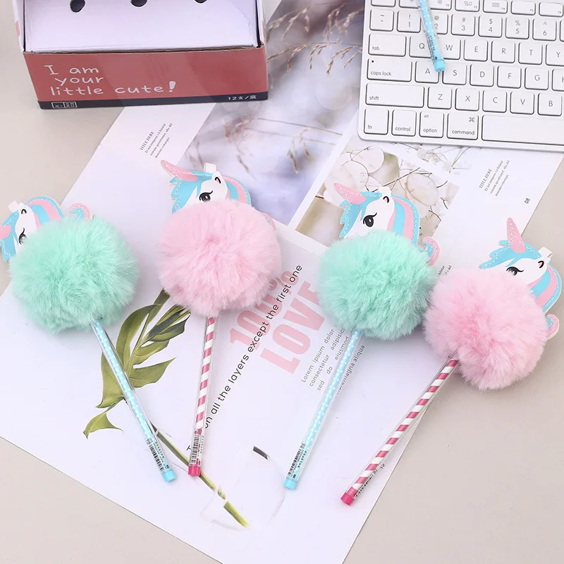 

Cute Kawaii Unicorn Warm Ball Plush Gel Pen Ink Pens Gift School Office Writing Supply Beautiful Stationery Gift