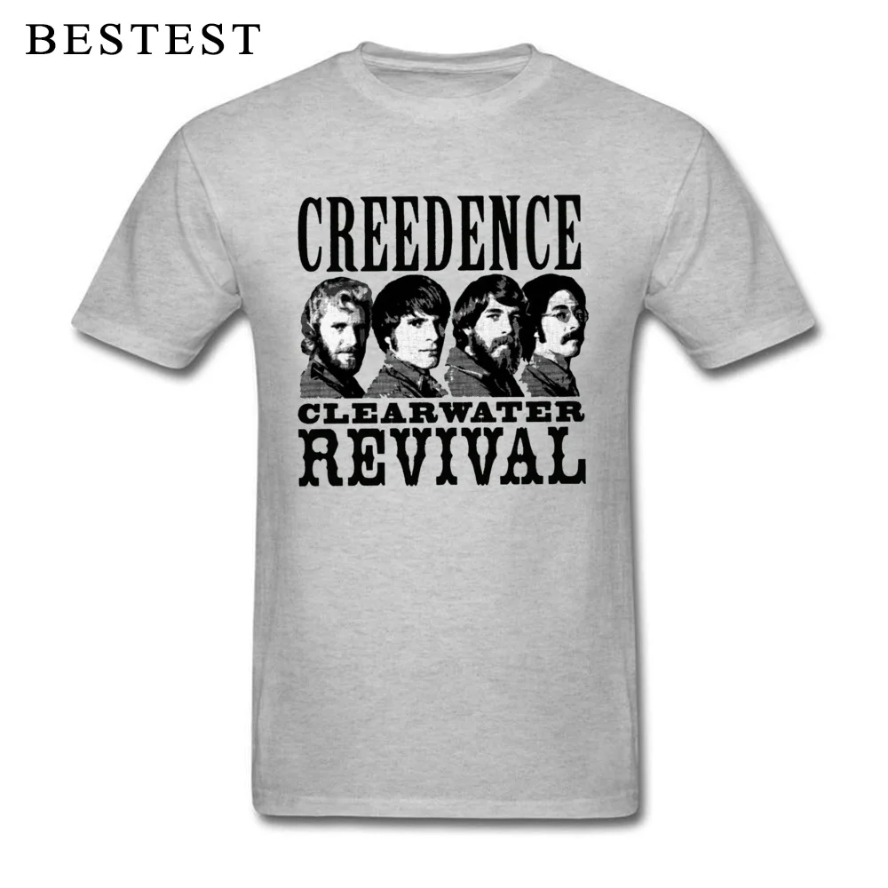 2018 Discount Men T Shirt Creedence clearwater revival 2215 Tops & Tees 100% Cotton Round Collar T-shirts Fitness Tight Creedence clearwater revival 2215 grey