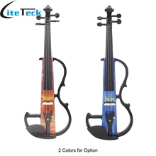 Полный размер 4/4 Электрическая Скрипка скрипка клен дерево струнный инструмент гриф из черного дерева отдых с соединительным кабелем чехол для наушников