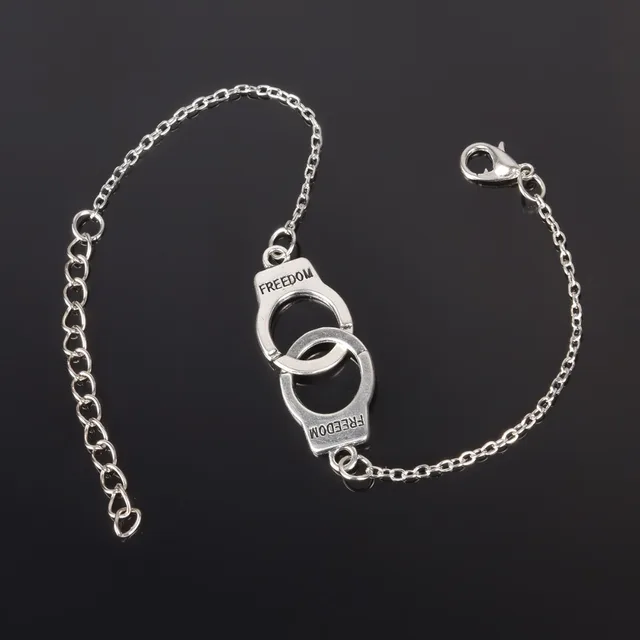 Simple Style Silver Plated Handcuffs Charm Bracelet Jewelry Gift Simple Style Silver Plated Handcuffs Charm Bracelet Jewelry Gift Wedding Banquet Whole Top Quality Ns210