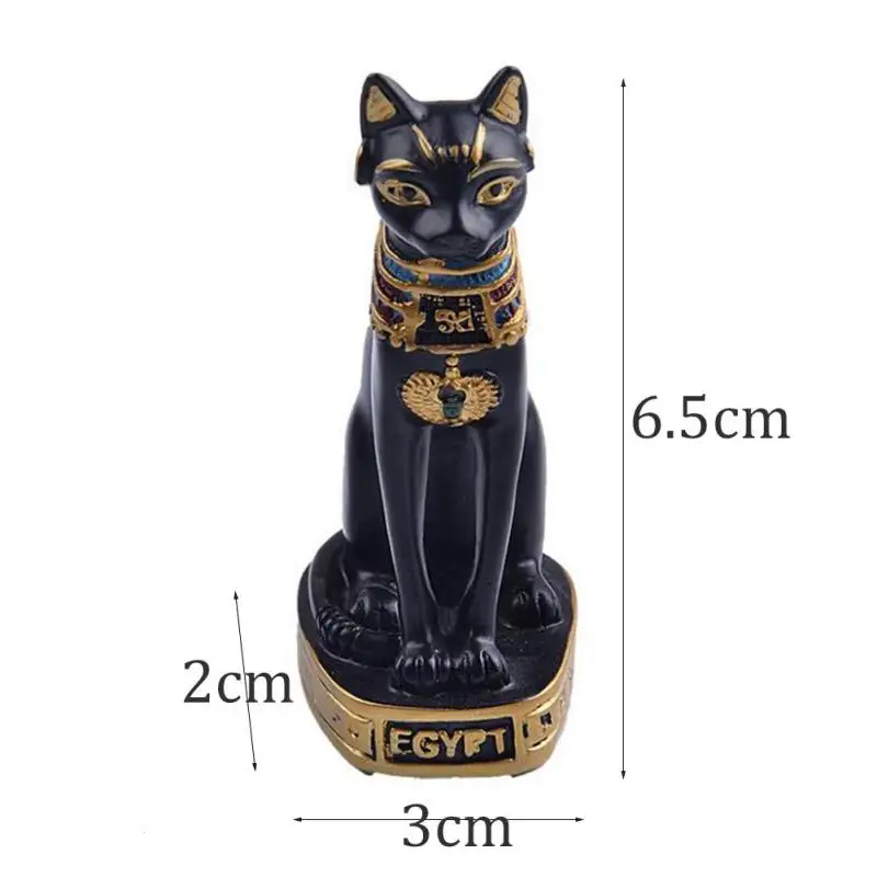 Vintage Egypt Cat God Statue Resin Figurines Collectible Crafts Cat Decor Ornaments Accessories for Home background Miniatures1