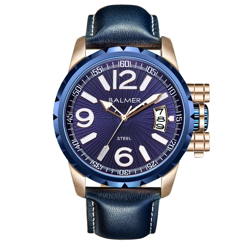 Luxury Leather strap Stainless steel Men Watch Water resistant Mens