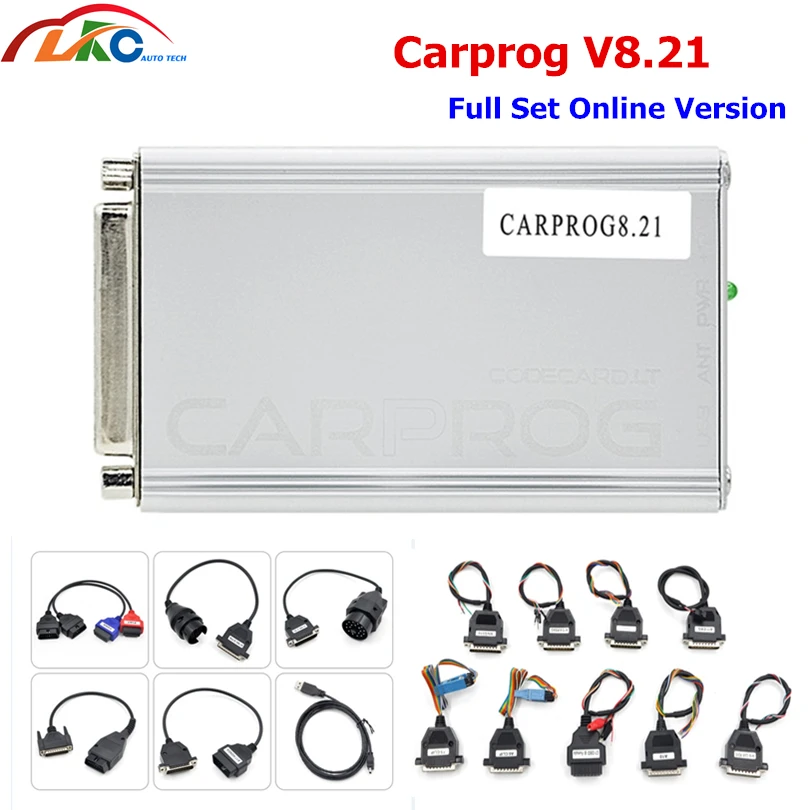 Carprog FW V8.21 онлайн-версия Программист Полный набор адаптеров все программное обеспечение активировано инструмент для ремонта автомобиля Prog 8,21
