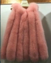 Long Style 75cm Length Female Natural Fur Vest Luxury Fashion Genuine Fox Fur Vests For Women Winter Warm Waistcoat NE042