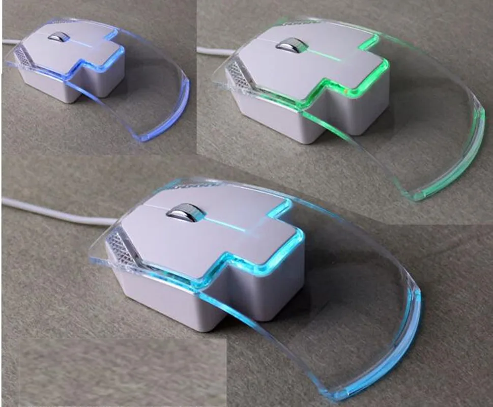 Basix 2,4 ГГц Беспроводная оптическая мышь, уникальная прозрачная беспроводная мышь, модная цветная светодиодный мышь для ноутбука, настольного компьютера