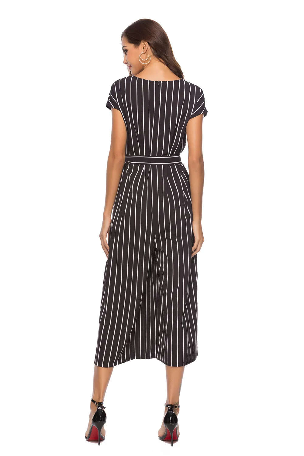 Elegant Striped Sexy Spaghetti  Rompers Womens Jumpsuit   Casual Wide legs Jumpsuits Leotard Overalls 2018 Free Shipping