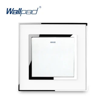 

1 Gang Reset Light Switch Momentray Push Button Switch Doorbell Function Luxury Acrylic Panel With Silver Border Wallpad