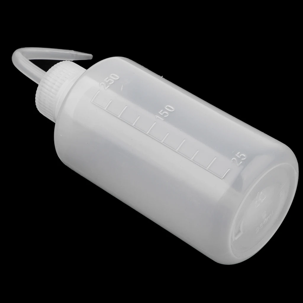 250mL Plastic Wash Bottle Squeeze Dispensing Bottles with Narrow Mouth Stem for Tattoo LAB Labware Supplies