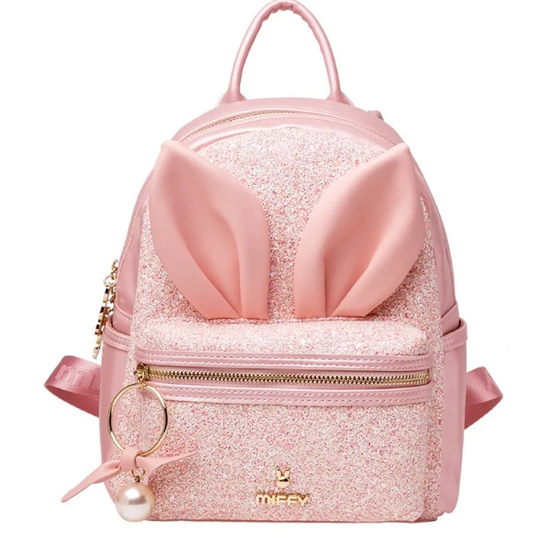 

miffy Brand design Multifunction Girl School Bags For Teenagers Women Small Backpack Sequins decoration Fashion Female Backpacks