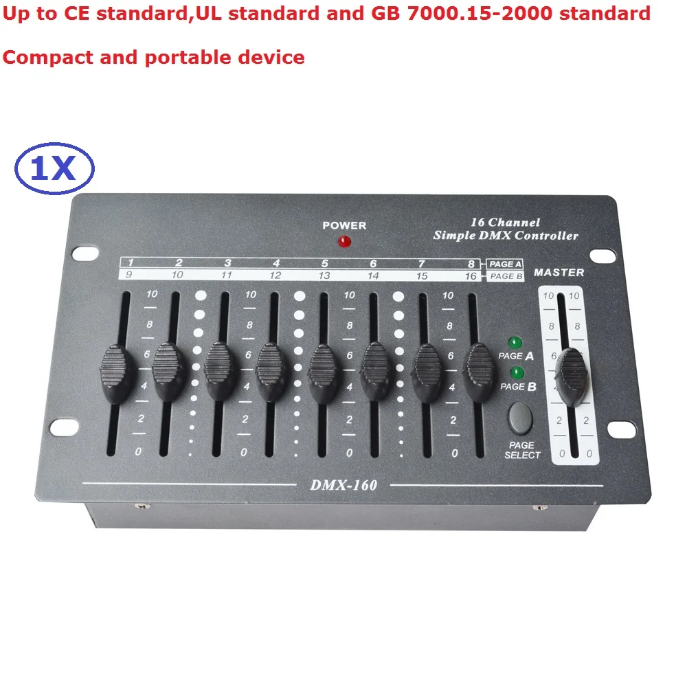 

1Pcs/Lot Free Shipping 16 Channel Simple DMX Controller DJ Disco Lighting Console Control Moving Head Lights LED Par Cans