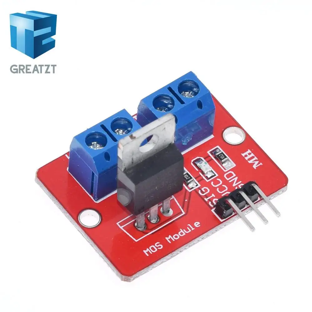 GREATZT умная электроника 0-24 В верхняя кнопка Mosfet IRF520 драйвер MOS модуль для MCU ARM Raspberry