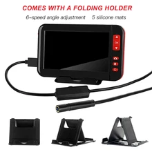 Borescope промышленный эндоскоп Инспекционная камера 8 мм объектив Встроенный 8 светодиодный дисплей с 4,3 дюймовым дисплеем высокой четкости 1080P