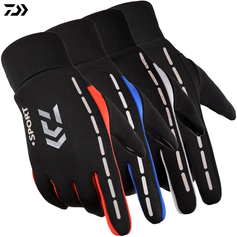 

DAIWA Outdoor Winter Fishing Gloves Windproof Sports Camping Riding Hiking Full Finger Anti-slip Keep Warm Fishing Gloves Men