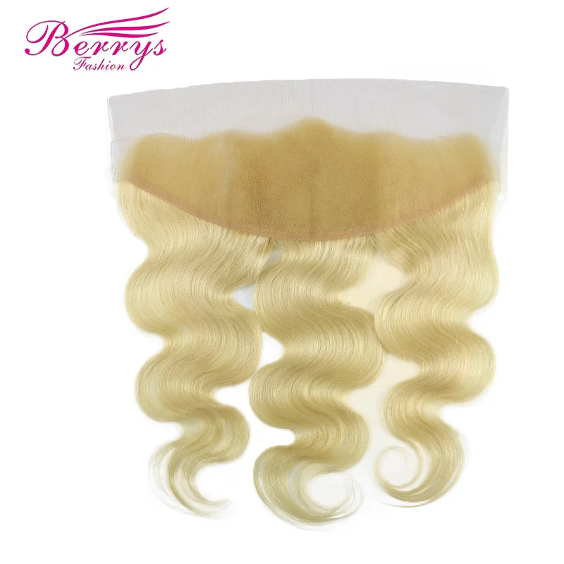 

[Berrys Fashion] Blonde Lace Frontal 13x4 Brazilian body wave Color 613 Human hair with Baby Hair Frontal Remy Hair Extensions