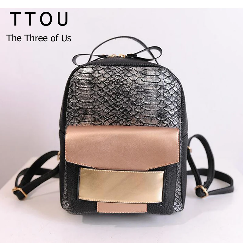 TTOU النساء مطرزة على ظهره الأزياء الإناث أعلى-مقبض السفر أكياس بو الجلود Bagpacks الشباب حقيبة مدرسية Mochila الأنثوية حقيبة