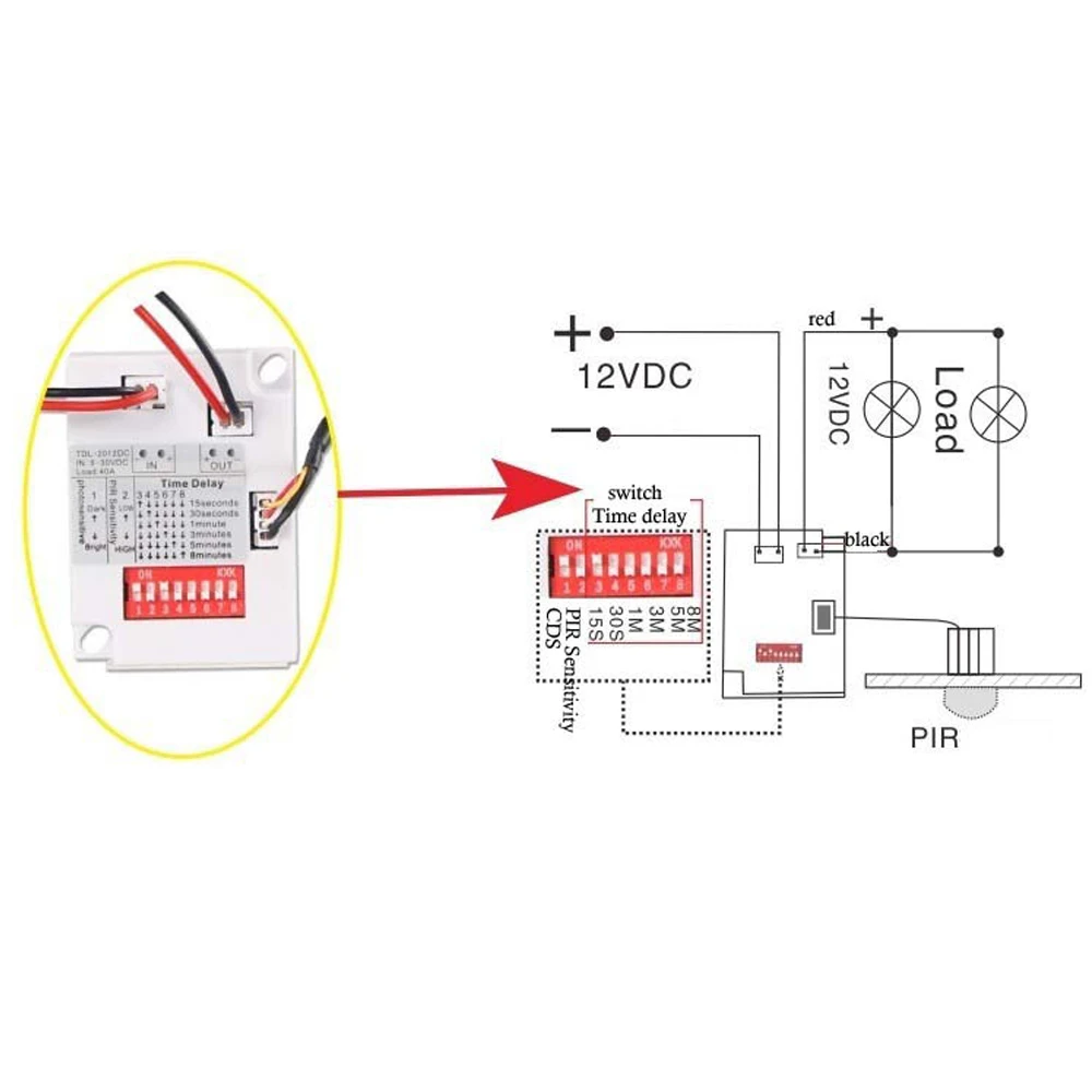 12V инфракрасный датчик движения переключатель светильник