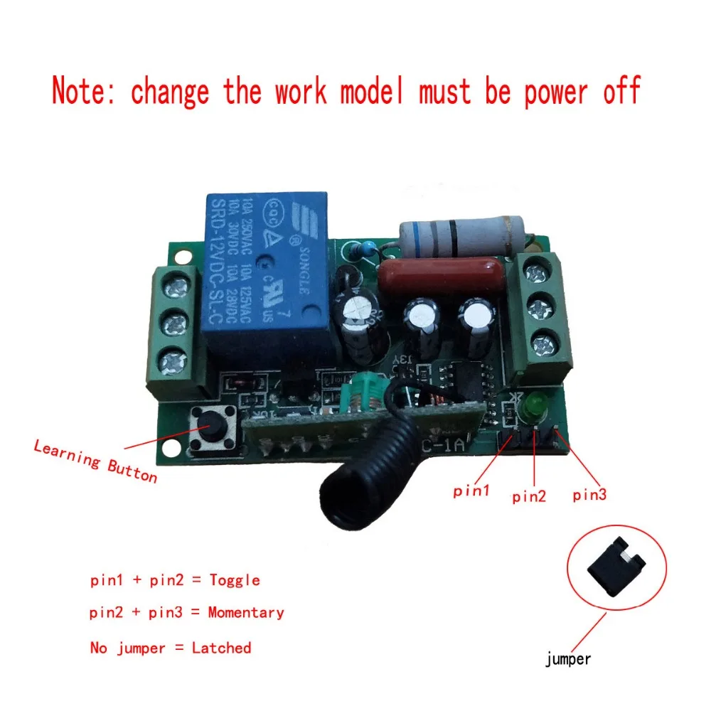 AC 220V 1CH 1 CH 10A реле RF беспроводной пульт дистанционного управления Переключатель системы дистанционного передатчика релейный модуль Приемника 315/433Mhz