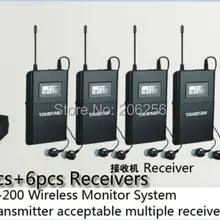 Бутик сценический монитор системы 1 передатчик 6 приемник пакет Takstar WPM-200 UHF беспроводной монитор системы стерео наушники