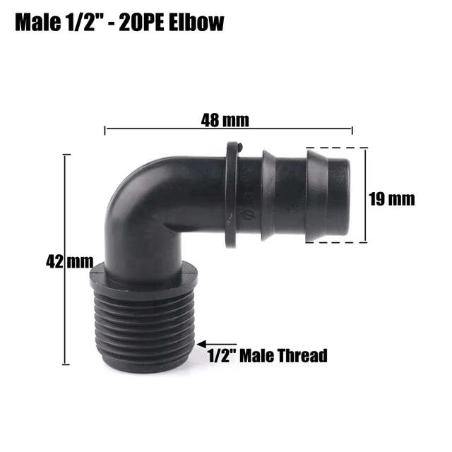 5Db 1/2 "3/4" Férfi Szál Könyökcsatlakozók 16 20 Mm -Es Öntöző Pe Csőcsatlakozók Menetes Kerti Vízcsatlakozók Pagoda Ízületek - Image 5