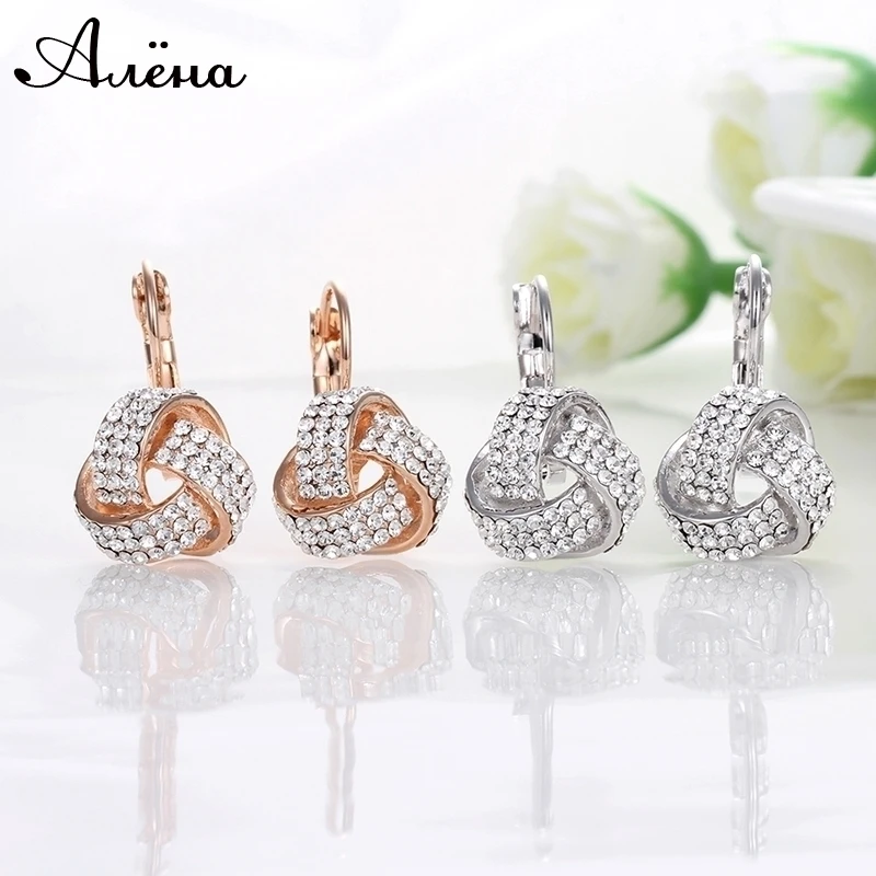 Womens 18K Gold Plated Gorgeous Austrian Crystal Necklace and Earrings Sets (1)