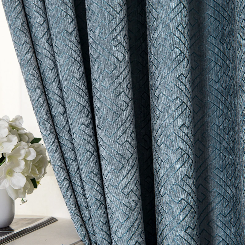byetee Modern Blackout Kitchen Luxury Curtains For Bedroom Living Room Chenille Jacquard Curtains Window Door