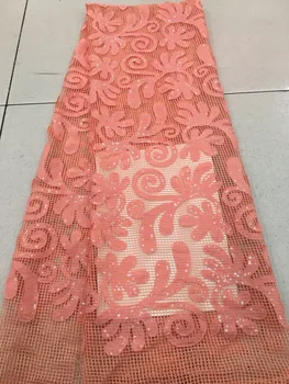 

Latest african Handcut embroidery tulle lace fabric with beads french net lace with and flower high quality
