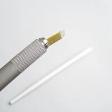 1 шт. Расширенная микроблейдинг алюминиевая ручка-держатель игл с 50 шт. PCD 14 pin лезвия для постоянного макияжа