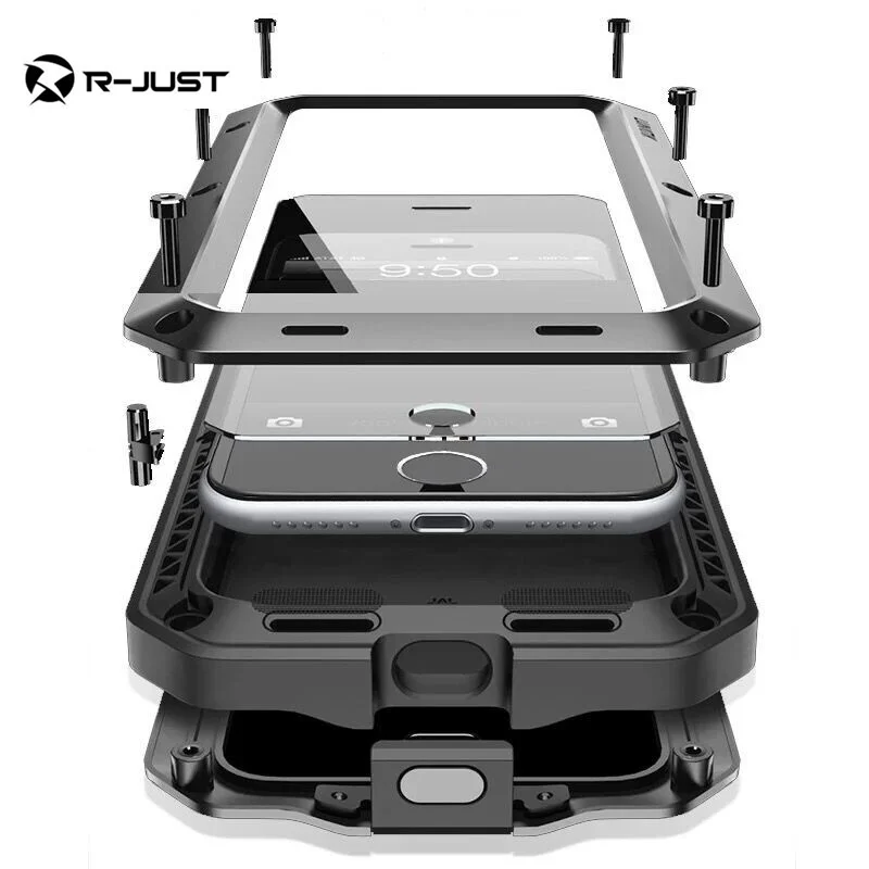 bilder für I7 I7 plus fall rüstung Dirt Shock Wasserdichte Metall Aluminium handy fall Für iphone 7 7 plus + Gehärtetem glas bilder für I7 I7 plus fall rüstung Dirt Shock Wasserdichte Metall Aluminium handy fall Für iphone 7 7 plus + Gehärtetem glas