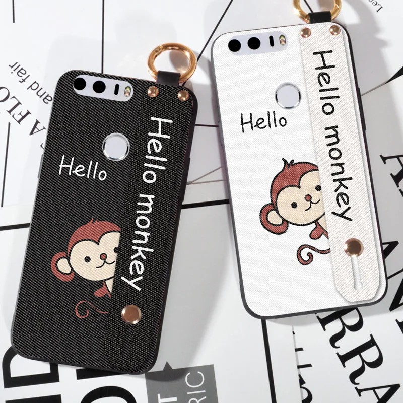 

Hand Band Finger Ring Stand Case For Huawei Honor 8 Lite Silicone Wrist Strap Case For Huawei Honor 8 Pro V9 Fundas Capa