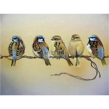 

5D DIY Diamond Painting sparrow Diamond Mosaic Cross Stitch Diamond Embroidery picture Home Decor Animal sparrow
