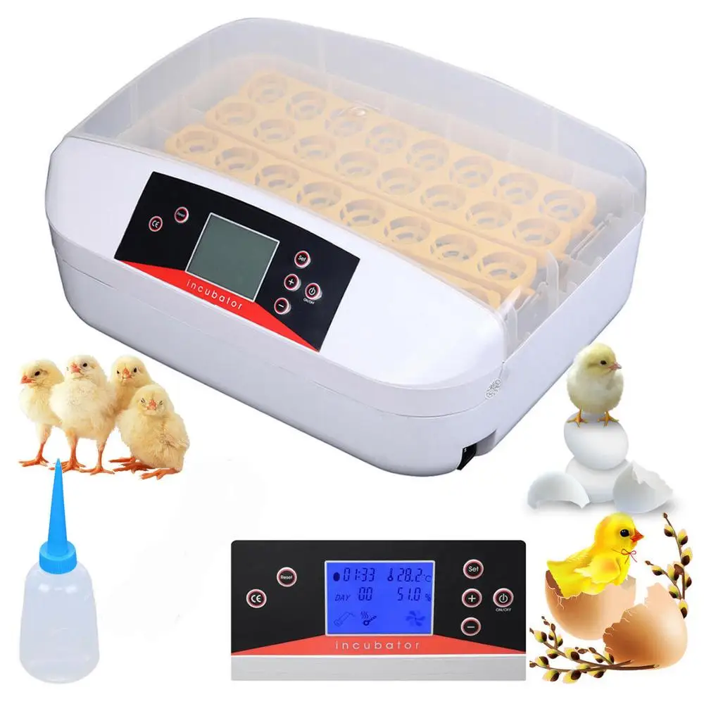 

32 Eggs Automatic Incubator Digital Turning Incubator Hatcher Chicken 80W