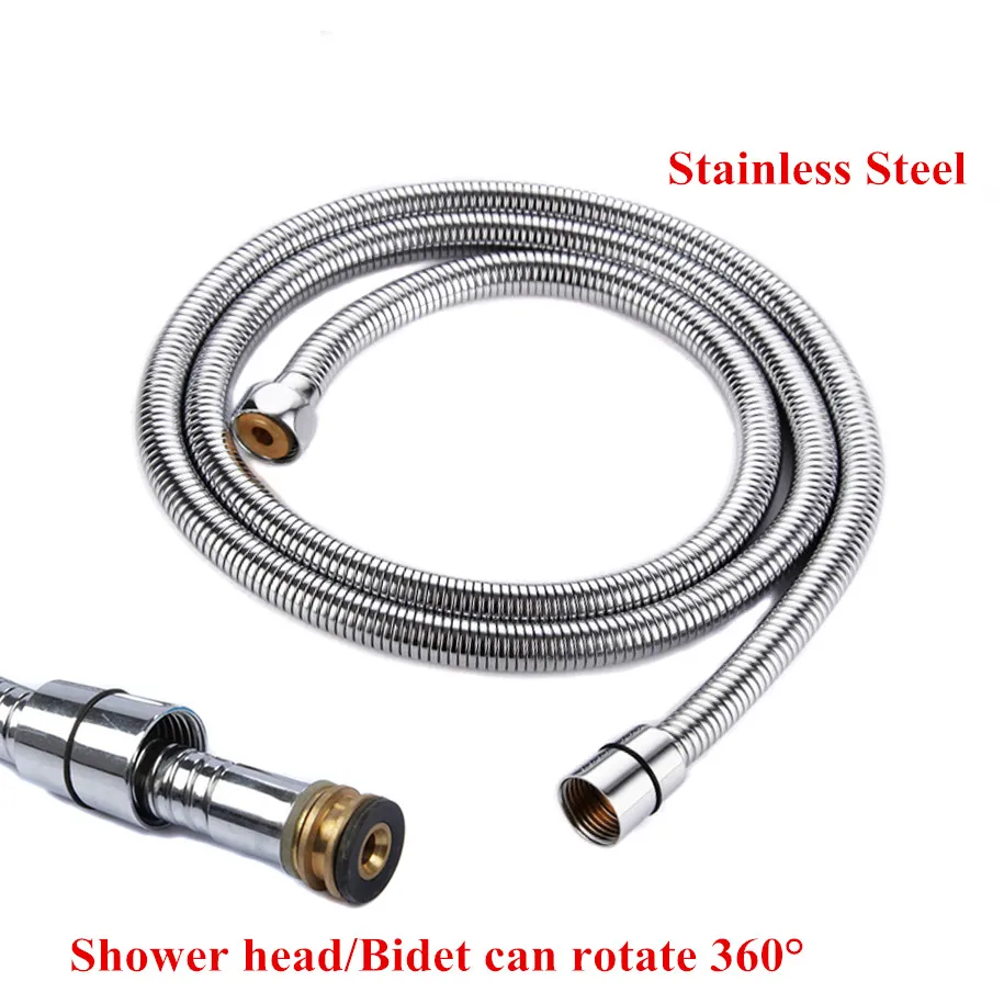 3 m Flexible Stainless Steel Chrome Standard Shower Head Bathroom Hose Pipe