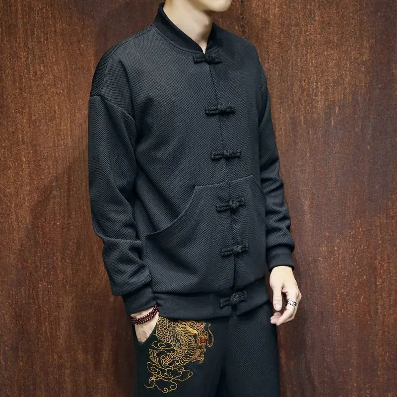 Chinese Style Men Jacket Coat Dragon Embroidery 5XL Men Jacket Coat Black Streetwear Bomber Jacket Men Chinese Style Men Jacket Coat Dragon Embroidery 5XL Men Jacket Coat Black Streetwear Bomber Jacket Men