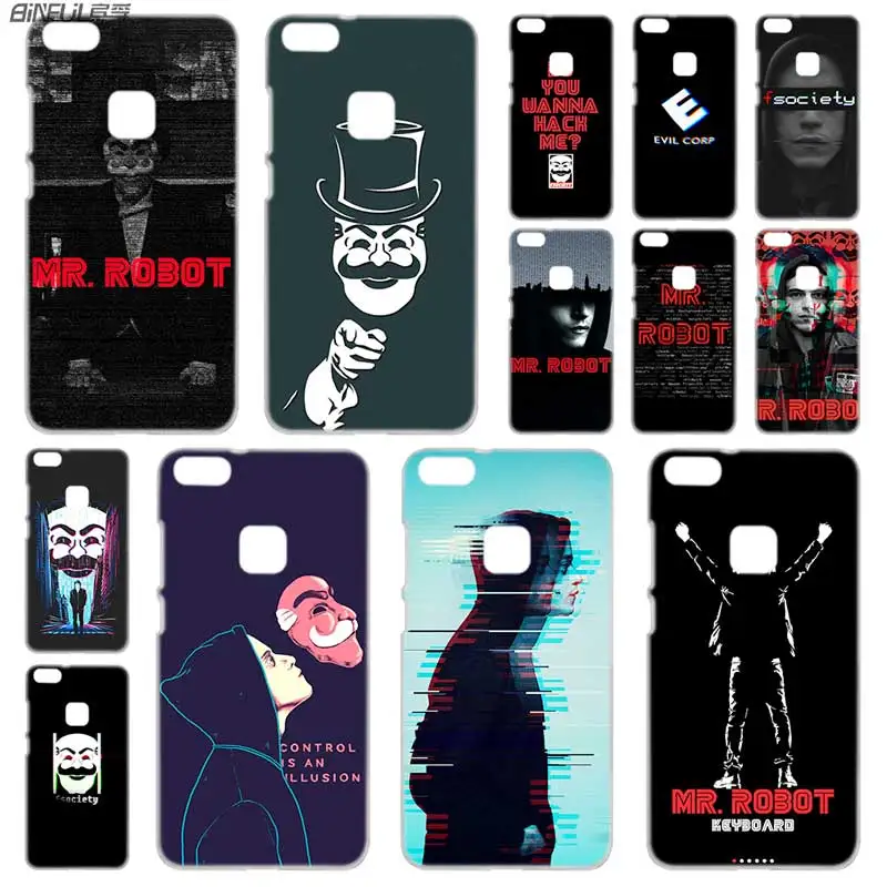 

BINFUL PC Transparent for Huawei P30 p20 lite case P8 P9 P10 Lite Plus Pro P Smart 2019 Mini Mr Robot