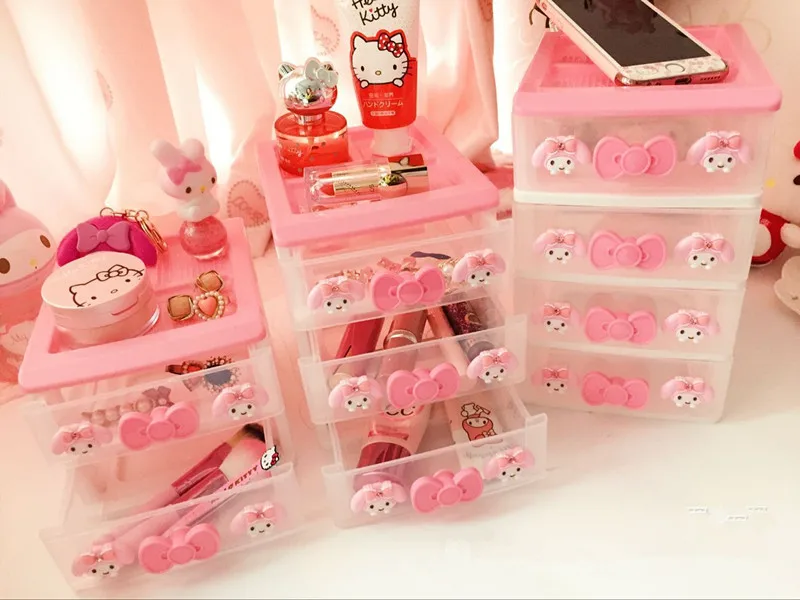 

New Hello Kitty Multi-function Desktop Drawer Storage Box Organizer 2 / 3 Layer yey-585