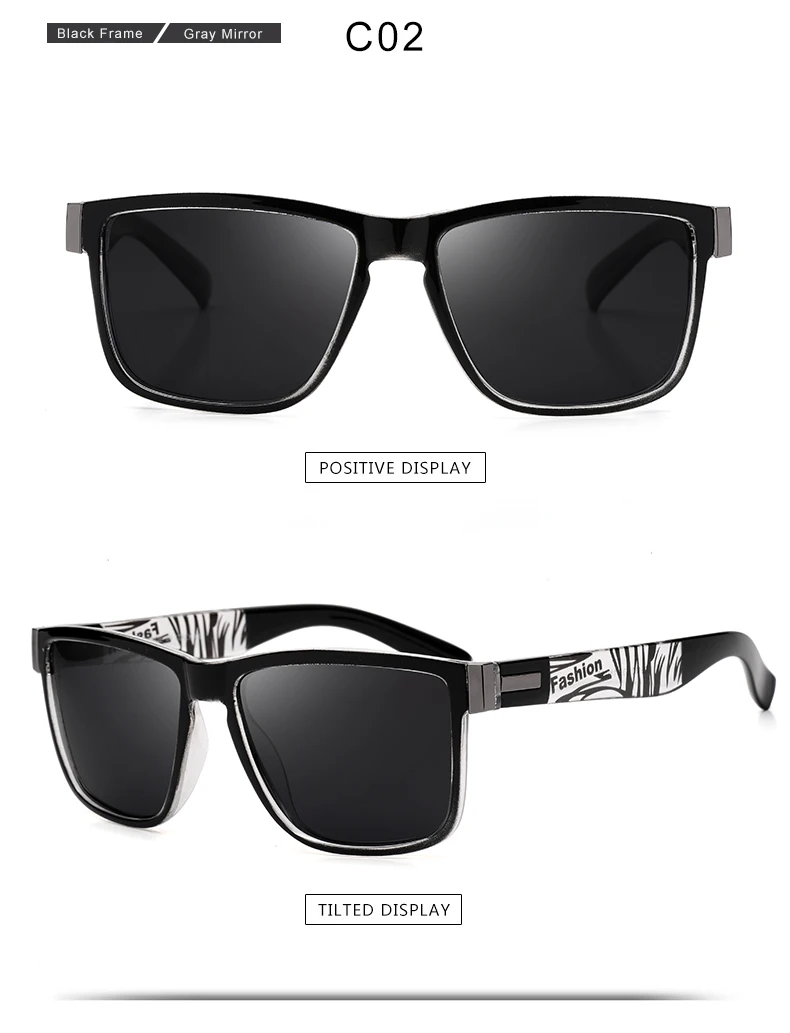 ASOUZ 2019 new men's polarized sunglasses UV400 fashion square ladies glasses classic retro brand design driving sunglasses (4)