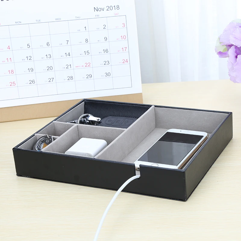 Многофункциональная дизайнерская коробка для хранения входных ключей, держатель для мобильного телефона, чехол для часов, офисные аксессуары, органайзер для стола