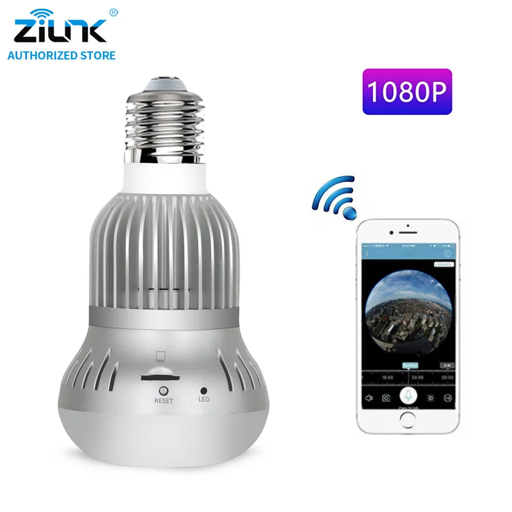 

3MP Wireless IP CameraBulb 1080P HD 360 Degree FishEye Bulb Wifi Home Security Mini Panoramic CCTV Camera Support TF Card 128GB
